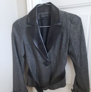 Lafayette 148 wool & leather blazer